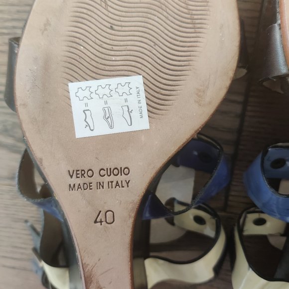 PRIMA EDIZIONE All Leather Strappy Wedge Sandal Made in Italy Size 9 40EU NEW - Picture 6 of 6